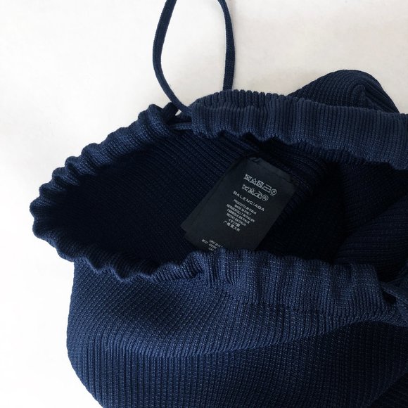 Balenciaga navy blue knit drawstring bag purse backpack - Picture 10 of 10